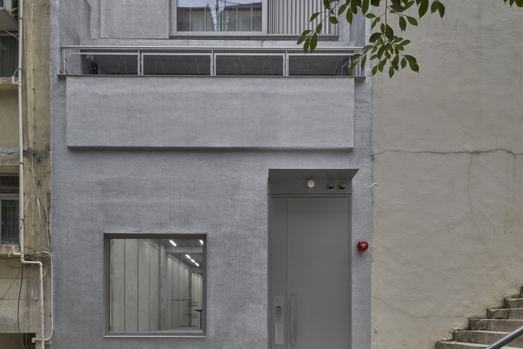 The silver facade of Kiang Malingue Gallery in Sik On Street, Wan Chai, Hong Kong. Architects turned a slim, six-storey 1960s tenement building into a stripped-back four-storey exhibition space. Photo: Xu Liang Leon