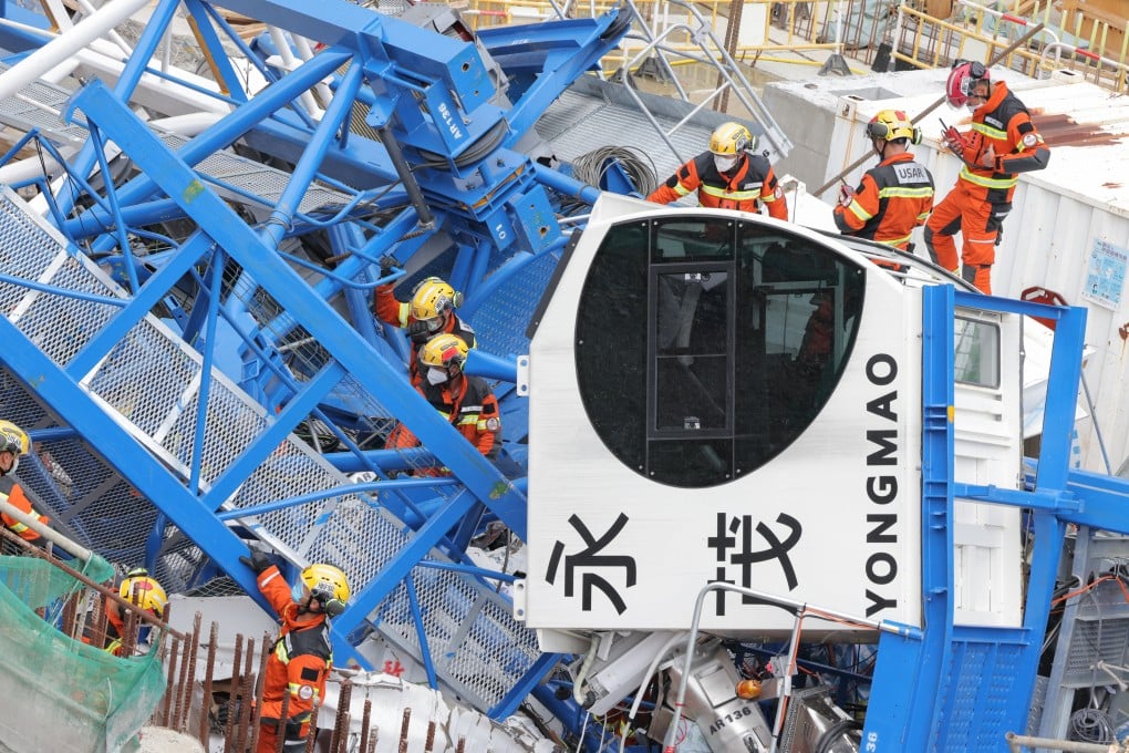 Questions still need to be answered about the crane collapse that killed three workers at a public housing construction site in Sau Mau Ping in September. Photo: Jelly Tse