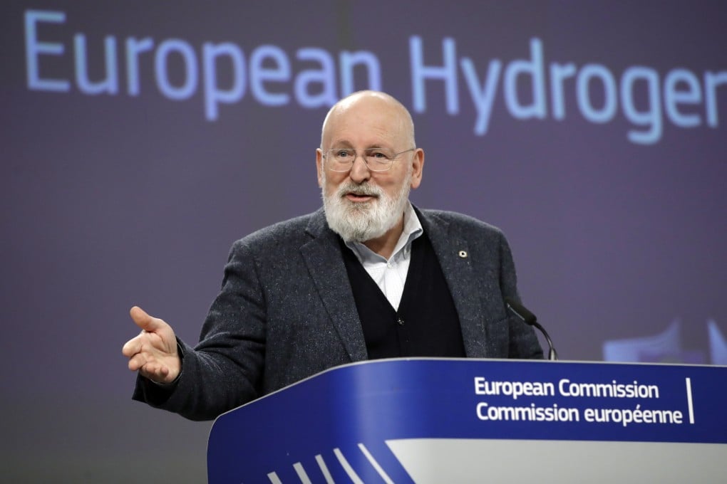 Frans Timmermans, the EU’s climate chief, gives a press conference on the Net-Zero Industry Act in Brussels on Thursday. Photo: EPA-EFE