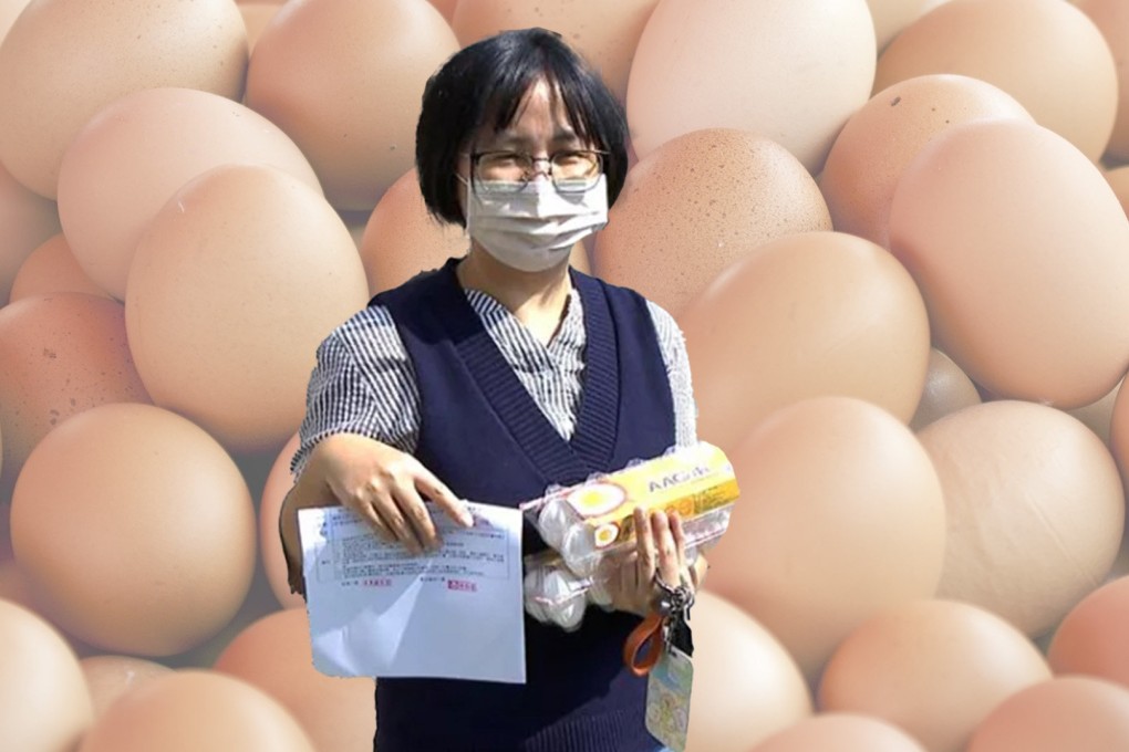 Social media in Taiwan has been given an injection of humour after a Chinese woman expressed delight when police returned two cartons of stolen eggs to her amid rationing of the product on the island. Photo: SCMP composite/handout