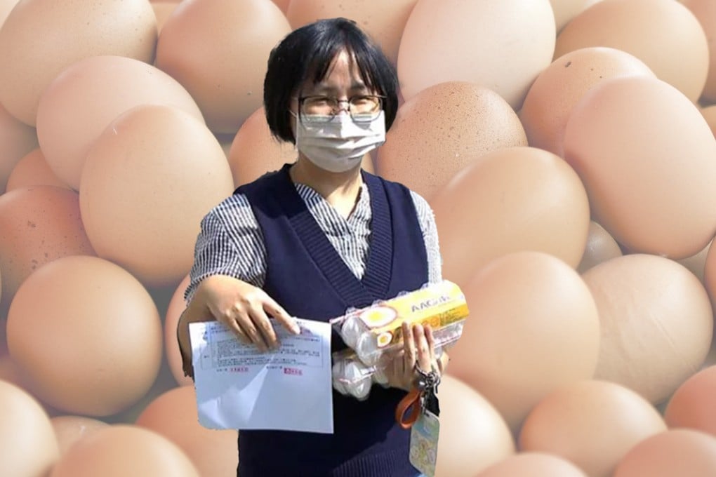Social media in Taiwan has been given an injection of humour after a Chinese woman expressed delight when police returned two cartons of stolen eggs to her amid rationing of the product on the island. Photo: SCMP composite/handout
