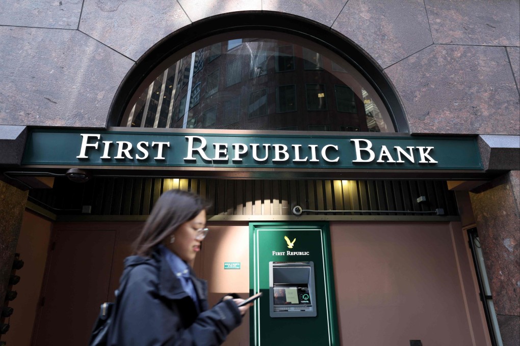 A First Republic Bank branch in  San Francisco, California on Thursday. Photo: Getty Images / AFP