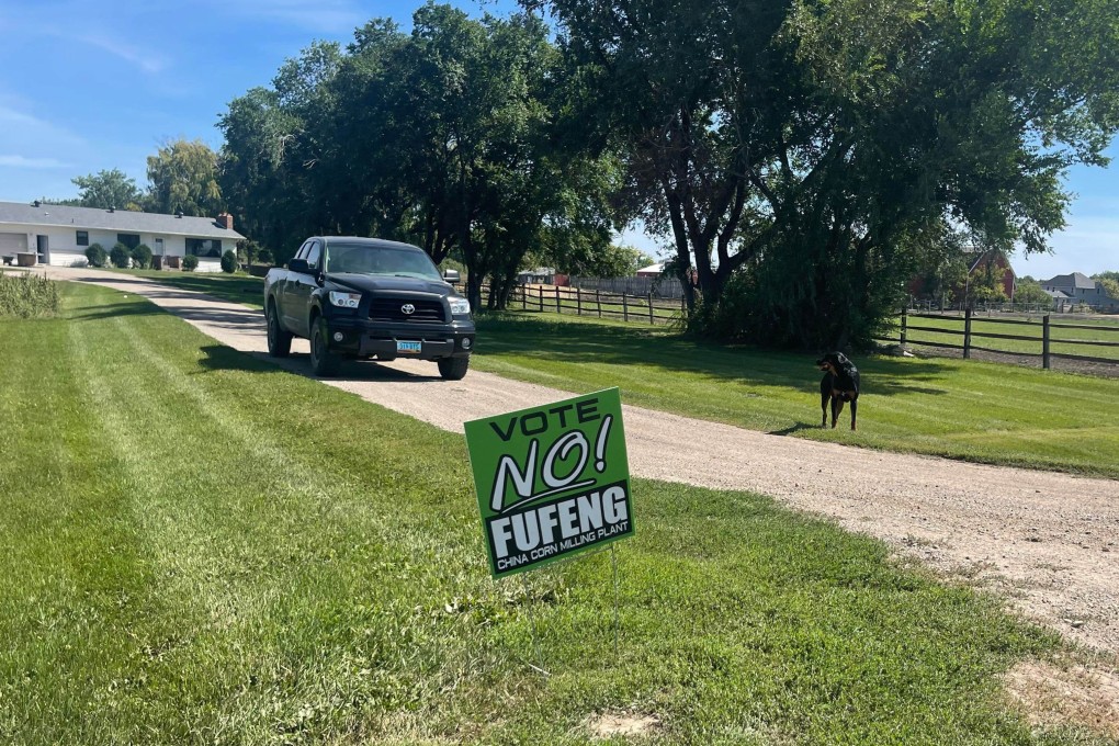 A yard sign in Grand Forks, North Dakota, expressing opposition to a corn milling plant developed by the Chinese company Fufeng. Photo: File