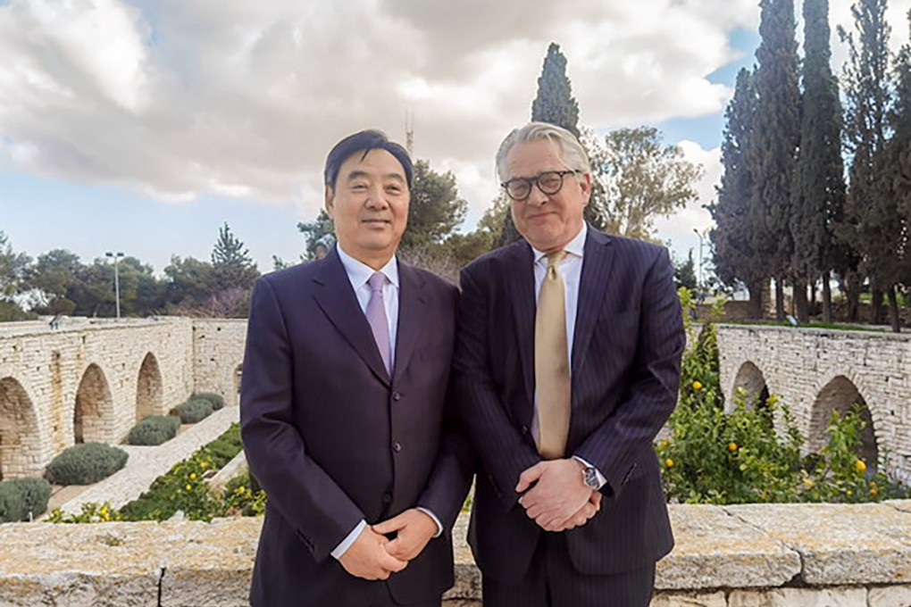China’s special envoy Zhai Jun (left) meets the United Nations special coordinator for the Middle East peace process Tor Wennesland in Jerusalem on March 9. Photo: Chinese Ministry of Foreign Affairs