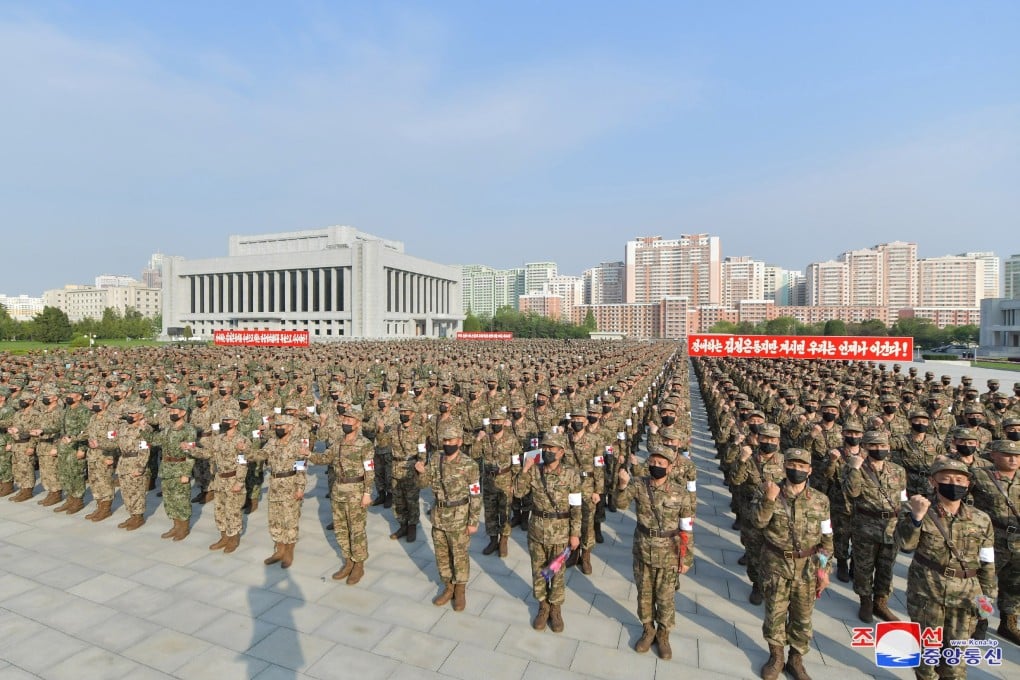 North Korean soldiers at the Ministry of National Defence in Pyongyang. Photo: EPA-EFE