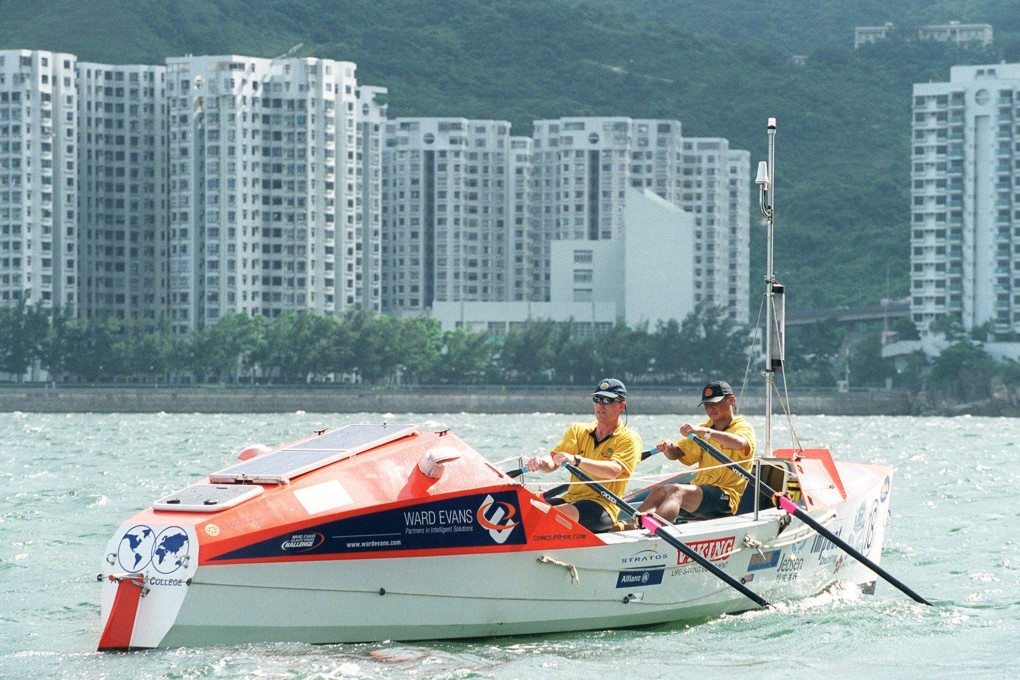 Christian Havrehed and Sun Haibin prepare for their 2001 Atlantic crossing, training in Hong Kong harbour. They now have a more ambitious goal. Photo: SCMP