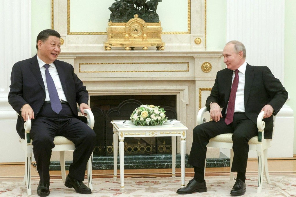 Chinese President Xi Jinping meets Russian leader Vladimir Putin at the Kremlin on Monday. Photo: dpa