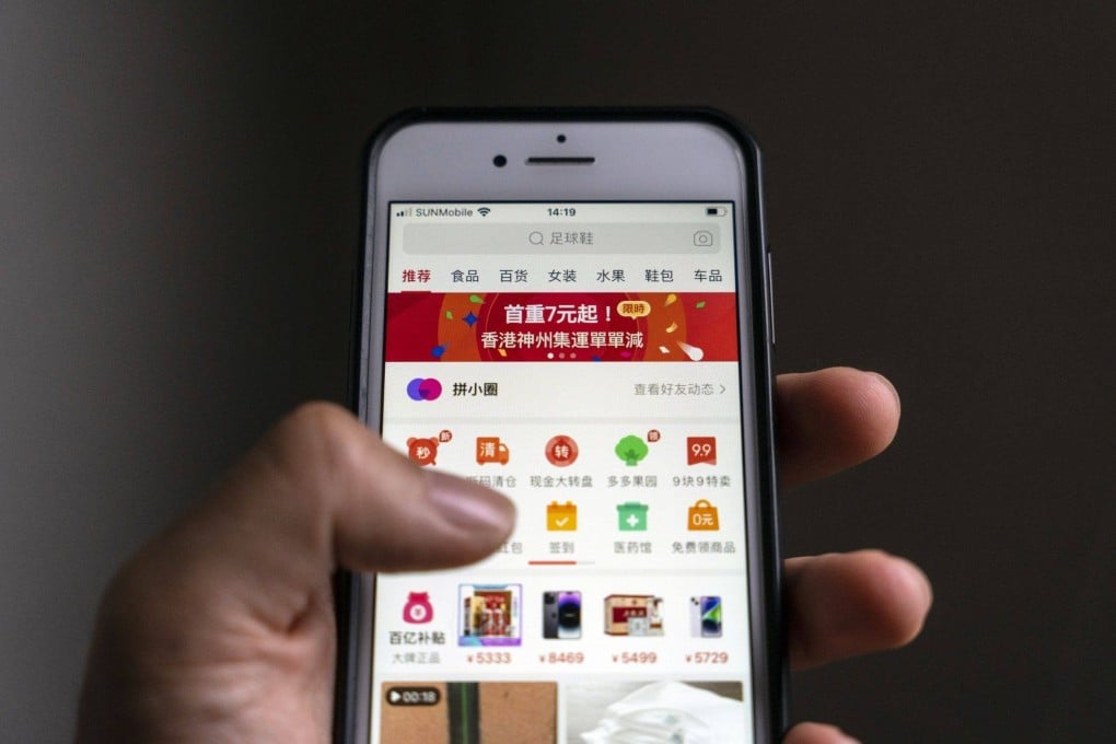 The Pinduoduo website seen on a smartphone. Photo: Bloomberg