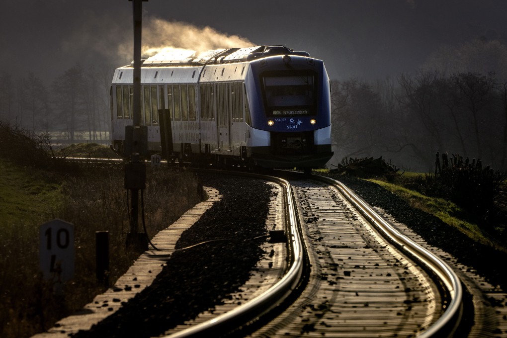 A hydrogen train leaves the station of Wehrheim near Frankfurt, Germany on March 17. Hong Kong’s rollout of hydrogen buses has been hampered by a lack of hydrogen-related legislation. Photo: AP