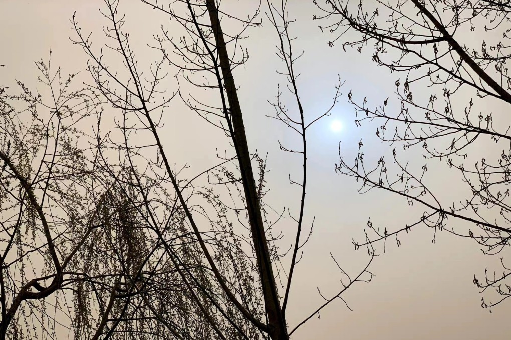 A rare phenomenon caused by the interaction of dust particles and light caused the sun to appear blue over China’s capital Beijing on Wednesday. Photo: Weibo