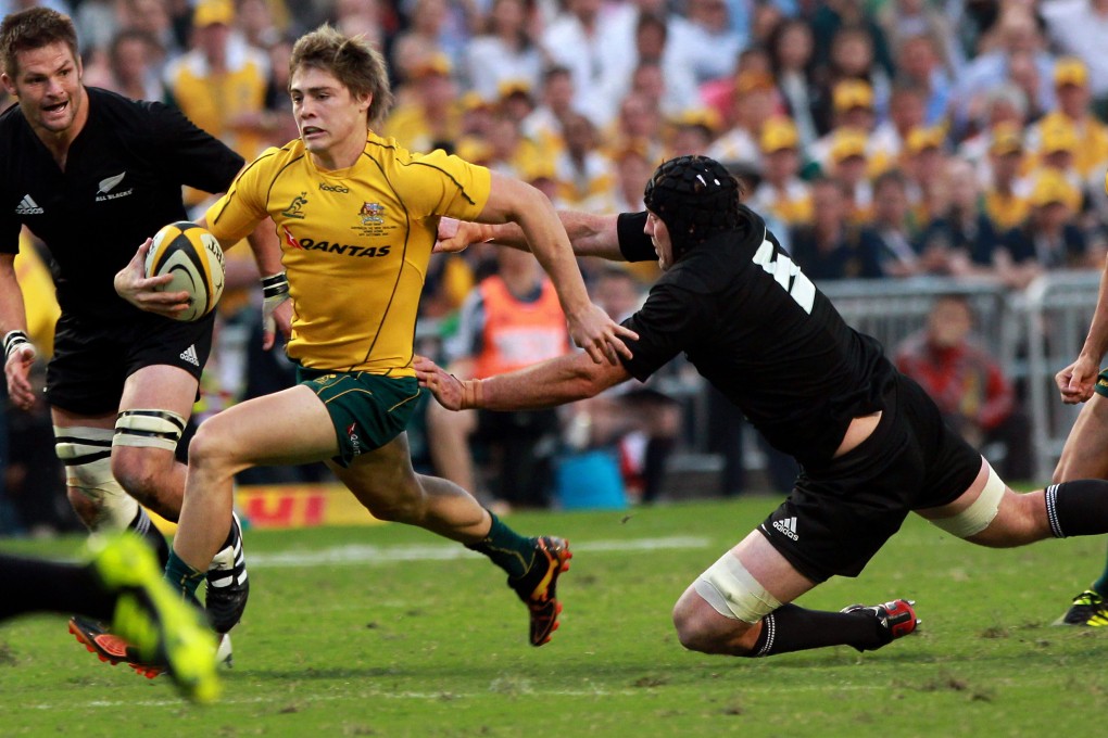 James O’Connor makes a break for Australia during 2010’s Bledisloe Cup match in Hong Kong. Photo: Jonathan Wong