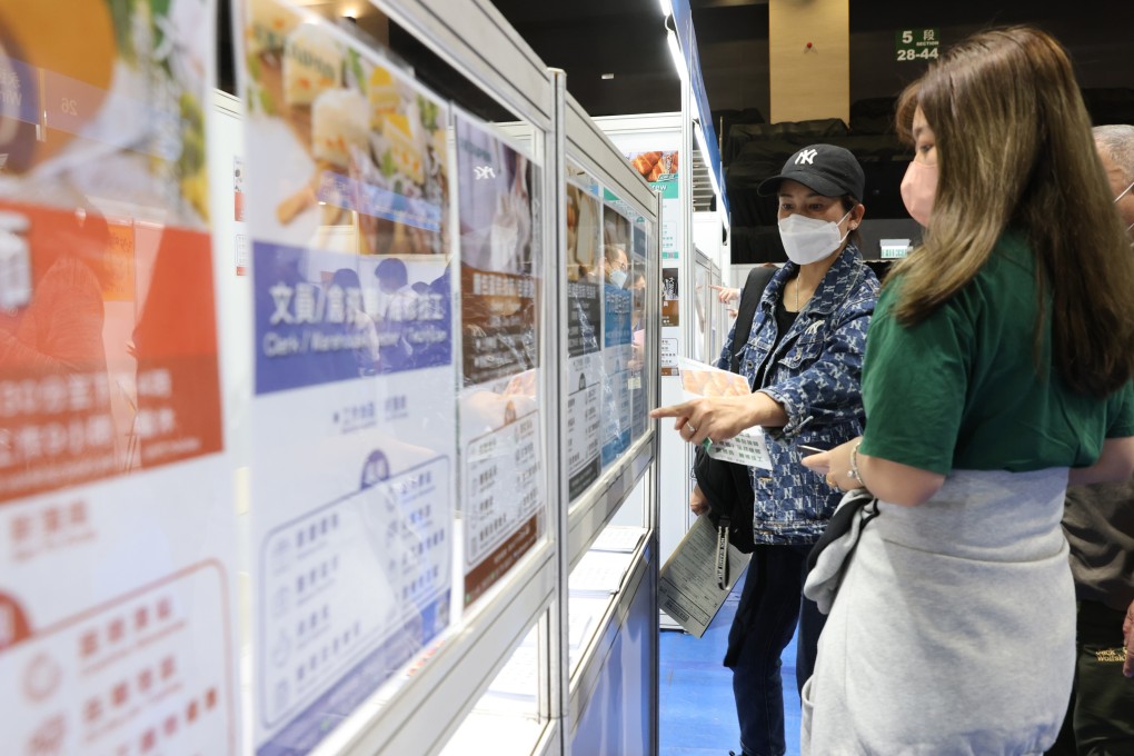 The Exploring New Opportunities job fair organised by Hong Kong’s Labour Department, at the MacPherson Stadium in Mong Kok on 8 March 2023. Photo: May Tse