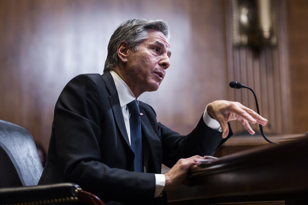 US Secretary of State Antony Blinken testifies about his department’s 2024 budget request before a Senate appropriations subcommittee on Wednesday. Photo: EPA-EFE