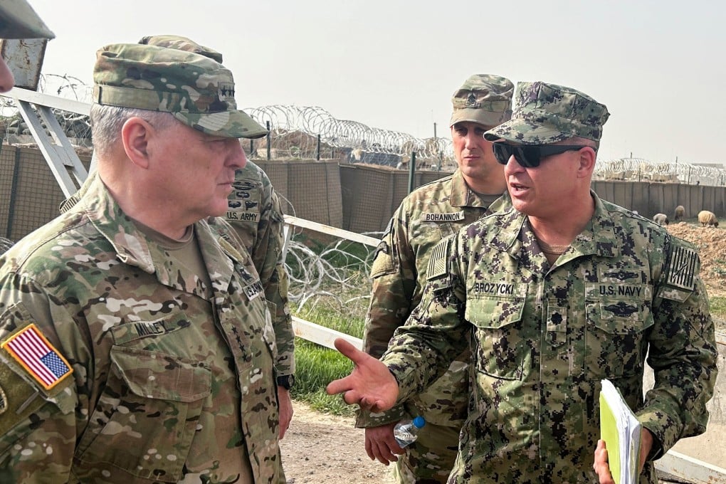 US Joint Chiefs Chair Army General Mark Milley speaks with US forces at a US military base in northeast Syria earlier this month. File photo: Reuters