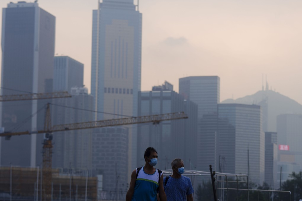 People wear masks in Causeway Bay as Hong Kong experiences high pollution levels on September 1, 2020. Photo: Sam Tsang