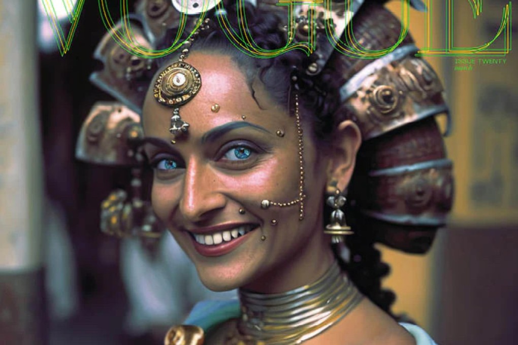 The cover of Vogue Singapore’s March “Roots”
issue featuring AI avatar Aadhya. It is one of the first times AI models have graced the cover of a world-renowned fashion bible. Photo: Vogue Singapore