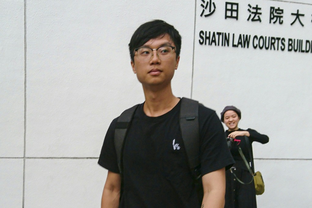 Former student union leader Owen Au leaves Sha Tin Court on Friday after his acquittal on an unlawful assembly charge. Photo: Brian Wong