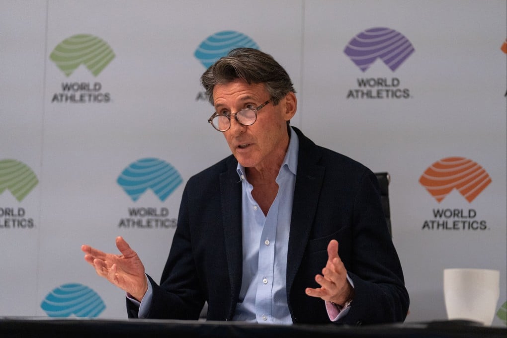 World Athletics president Sebastian Coe during a press conference. Photo: Handout