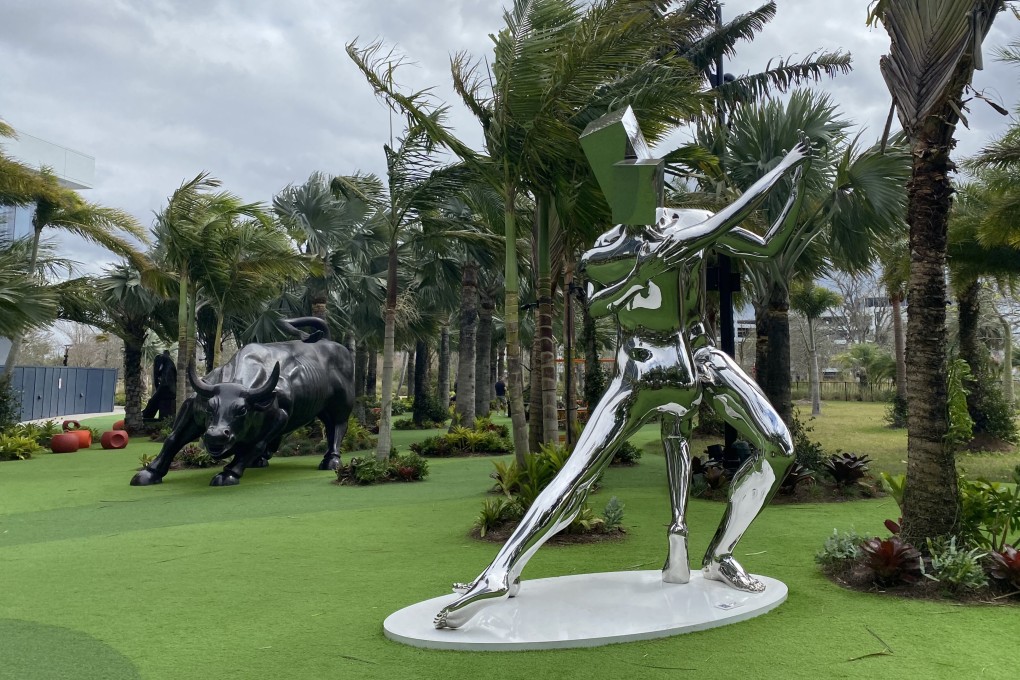 The Lake Nona Wave Hotel in Orlando, Florida, has a sculpture garden featuring, among other artworks,  one of Arturo Di Modica’s four bronze Charging Bulls, the most famous of which can be found on New York’s Wall Street. Photo: Tamara Hinson