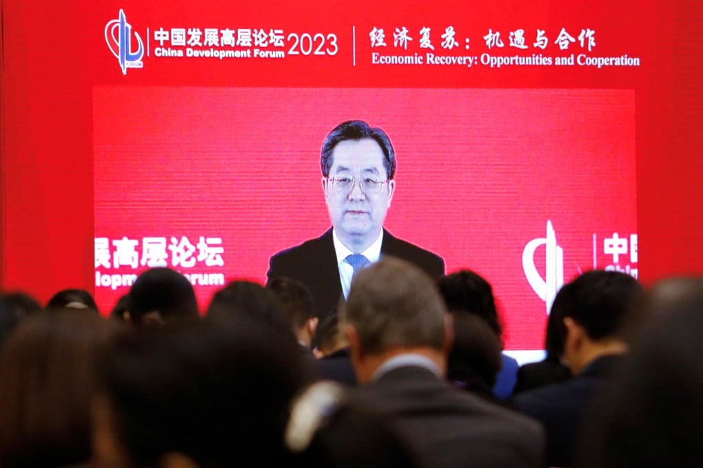 Chinese Vice-Premier Ding Xuexiang seeks to assure attendees at the China Development Forum on Sunday that the country will expand access to its markets. Photo: Reuters