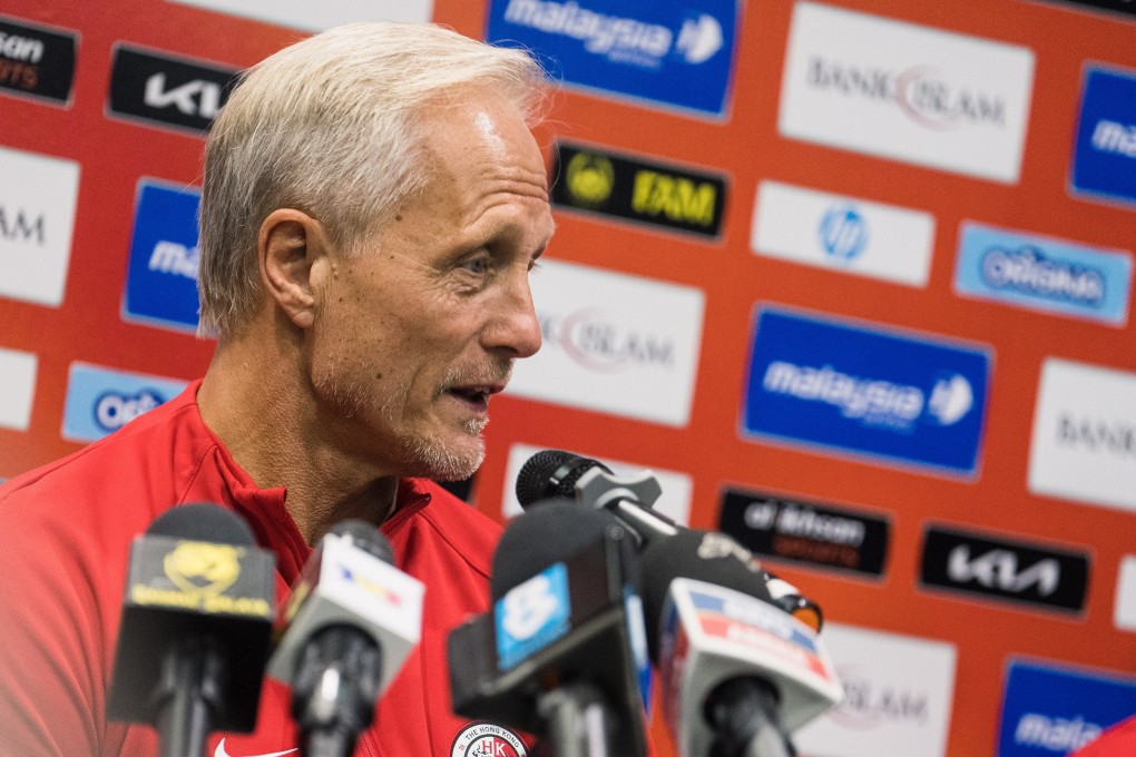 Hong Kong head coach Jorn Andersen at a pre-match press conference in Malaysia. Photo: Handout
