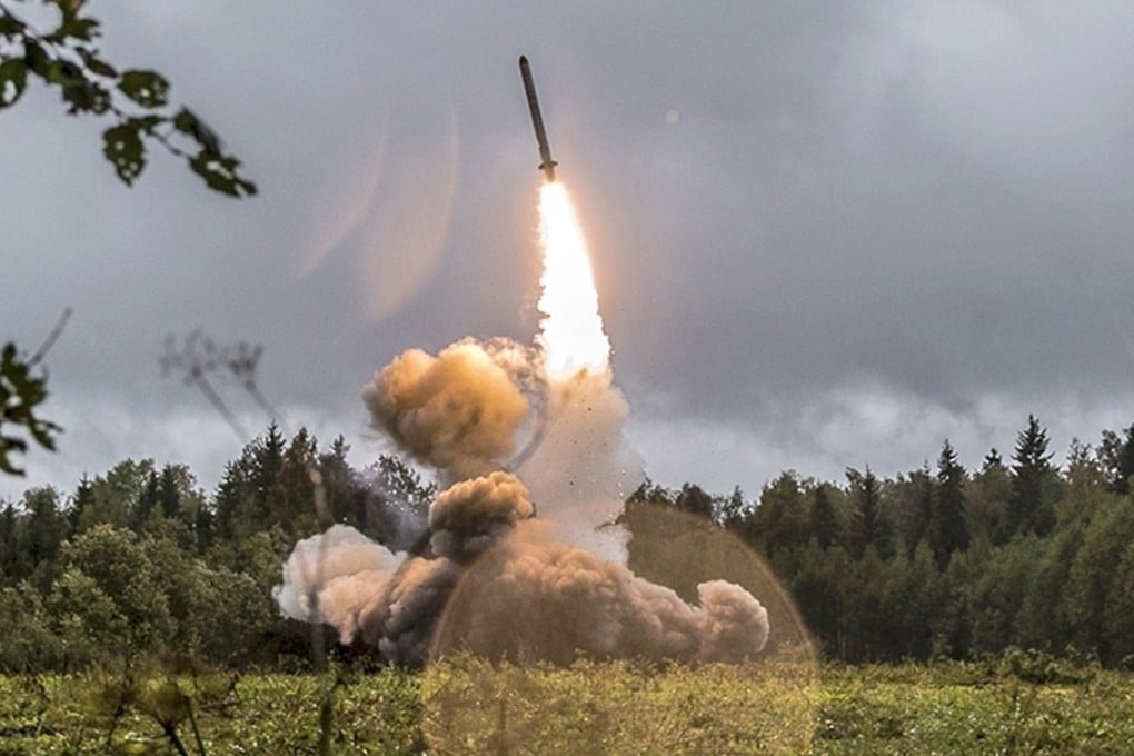 Russian Iskander short-range missile systems can be fitted with conventional or nuclear warheads. File photo: Russian Defence Ministry Press Service via AP