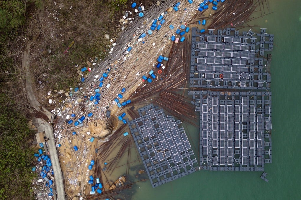 The mass of solar panels on the small island of Sha Chau. Photo: Elson Li