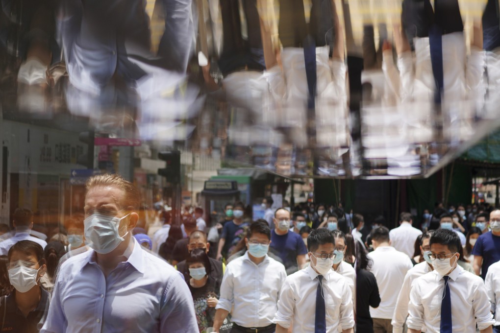 People across the street during lunch time in Central in May 2020. Hong Kong’s talent scheme has so far mostly attracted other Chinese people. Photo: Sam Tsang