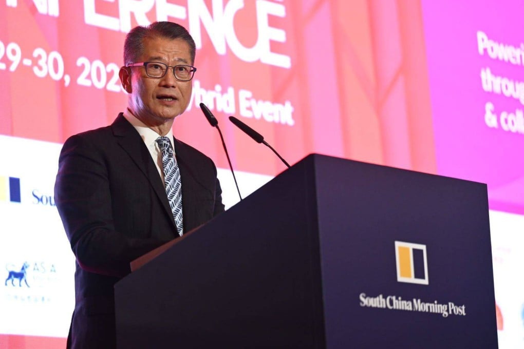 Hong Kong Financial Secretary Paul Chan Mo-po speaks at the SCMP’s China Conference: Southeast Asia on Wednesday in Singapore. Photo: Handout