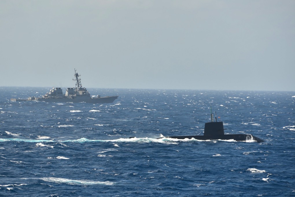 Japanese and US vessels during a maritime drill in the South China Sea in November 2021. Photo: Japan Maritime Self-Defence Force