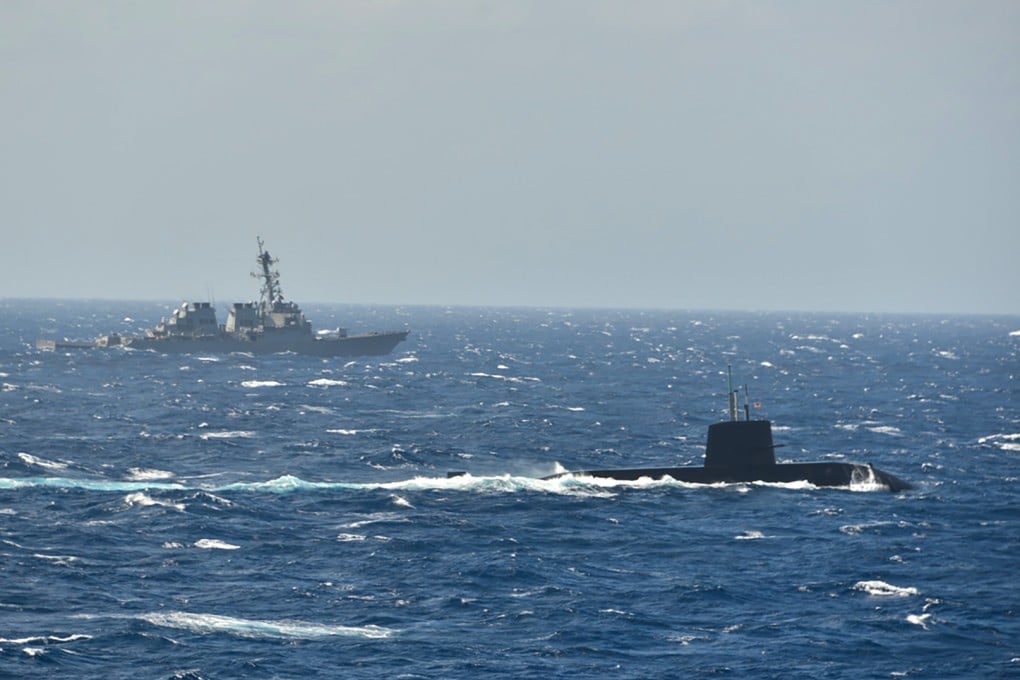 Japanese and US vessels during a maritime drill in the South China Sea in November 2021. Photo: Japan Maritime Self-Defence Force