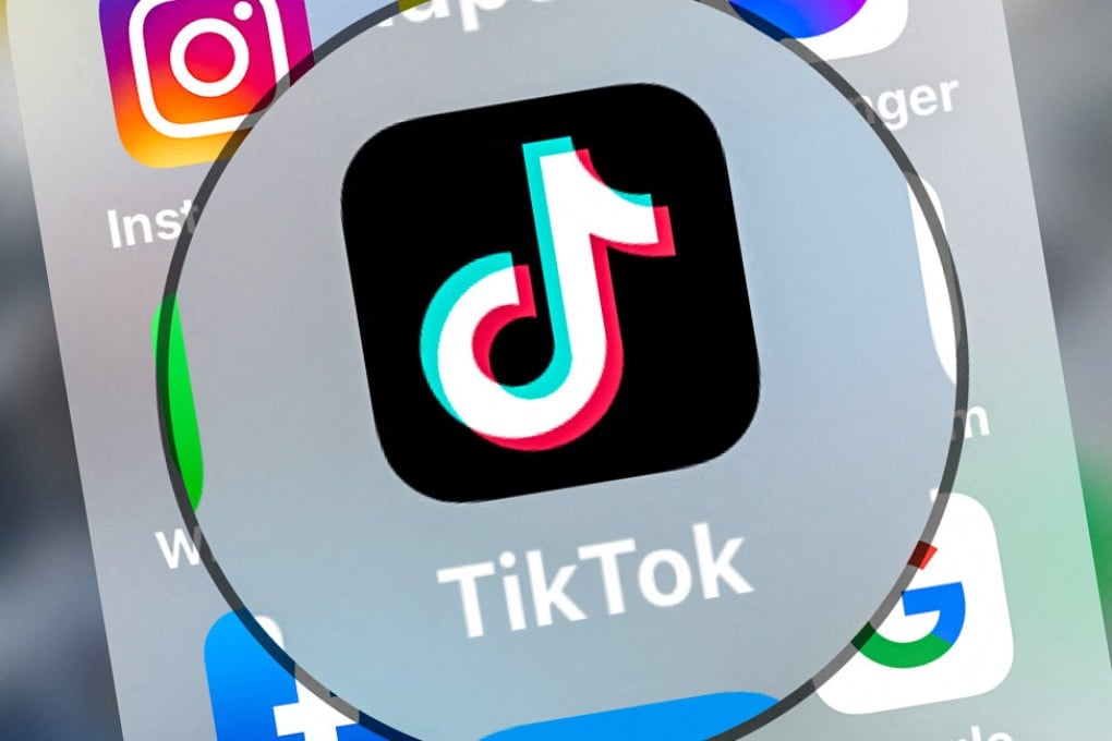 The TikTok logo is seen on a tablet computer. Analysts say the Japanese government doesn’t “have the legislative power” to put in place a blanket ban on the China-linked app. Photo: AFP