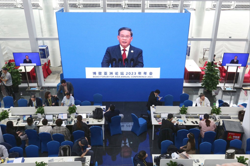 Premier Li Qiang spoke at the Boao Forum on Thursday. Photo: AFP