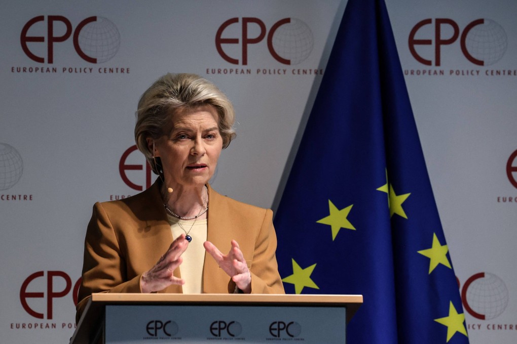 European Commission president Ursula von der Leyen delivers a hotly anticipated speech about EU-China relations in Brussels on Thursday. Photo: AFP