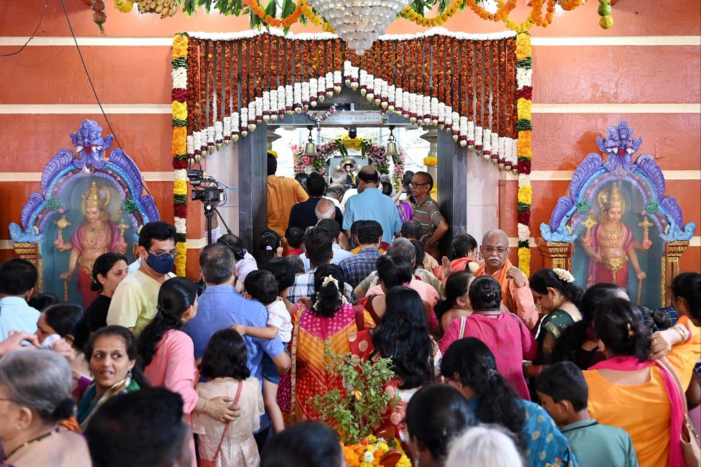 Devotees offer prayers as they celebrate the annual Hindu festival of Ram Navami across India. Photo: AFP