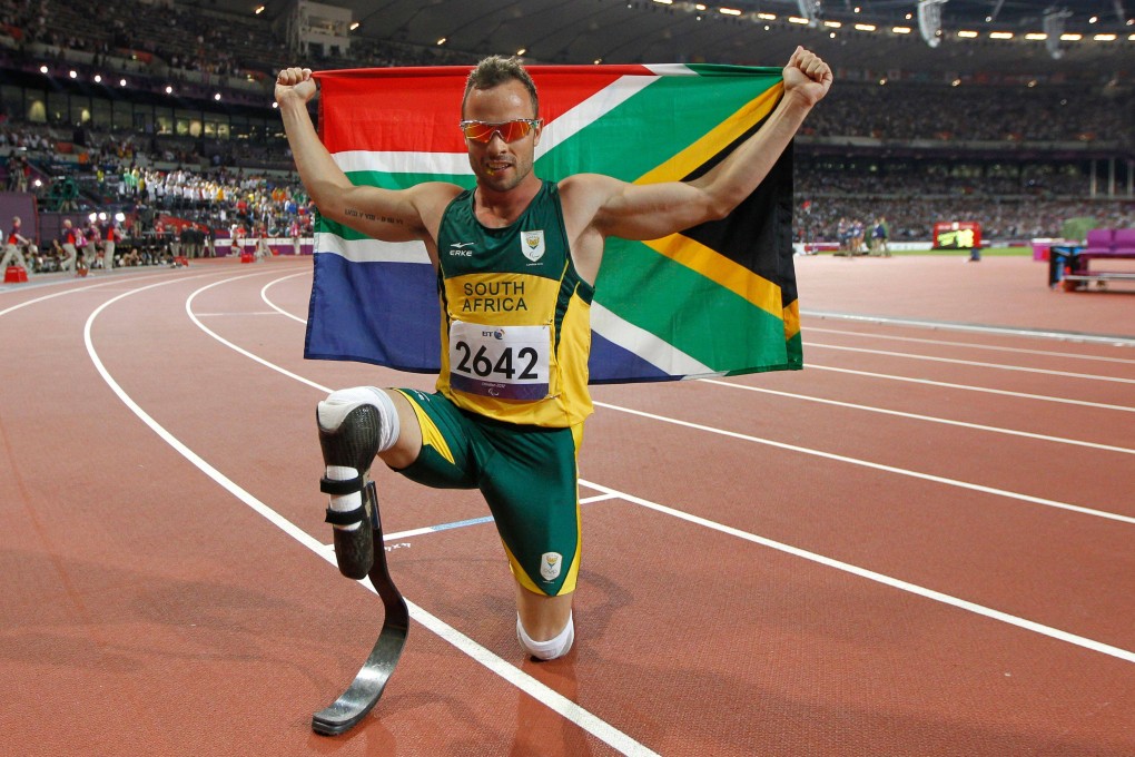South Africa’s Oscar Pistorius pictured after winning gold in the 2012 Paralympic Games. Photo: AFP