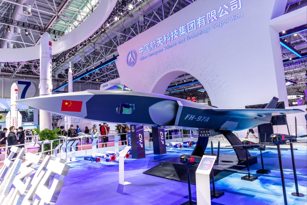 A prototype of the combat drone was on display at the Zhuhai air show in Guangdong province in November. Photo: VCG via Getty Images