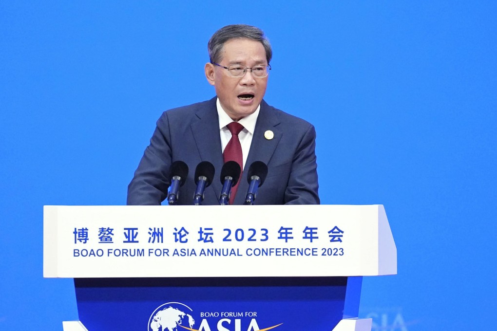 Chinese Premier Li Qiang, speaking during the opening plenary session of the Boao Forum for Asia annual conference. Photo: Kyodo