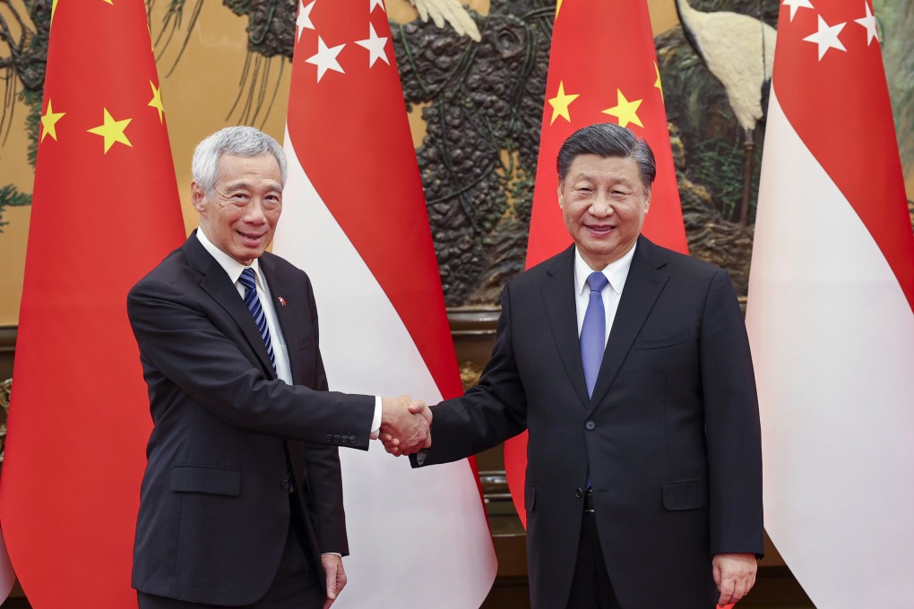 Chinese President Xi Jinping meets Singaporean Prime Minister Lee Hsien Loong in Beijing on Friday. Photo: Xinhua