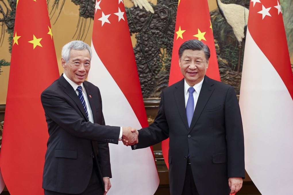 Chinese President Xi Jinping meets Singaporean Prime Minister Lee Hsien Loong in Beijing on Friday. Photo: Xinhua