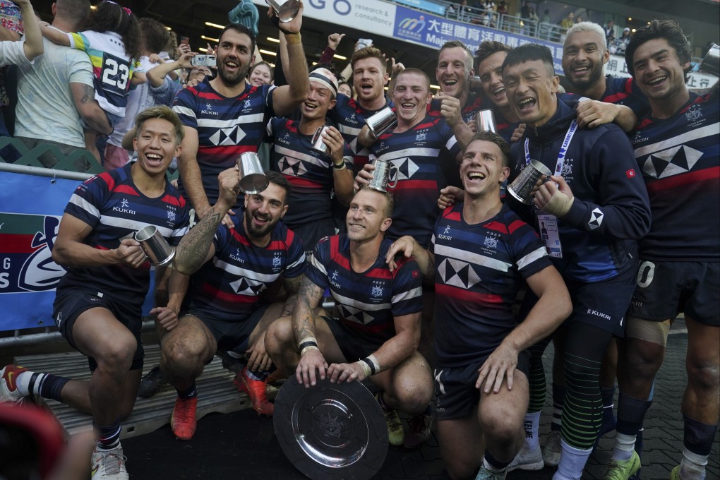 Hong Kong players enjoy the moment after a winning end to their hometown tournament. Photo: Elson Li