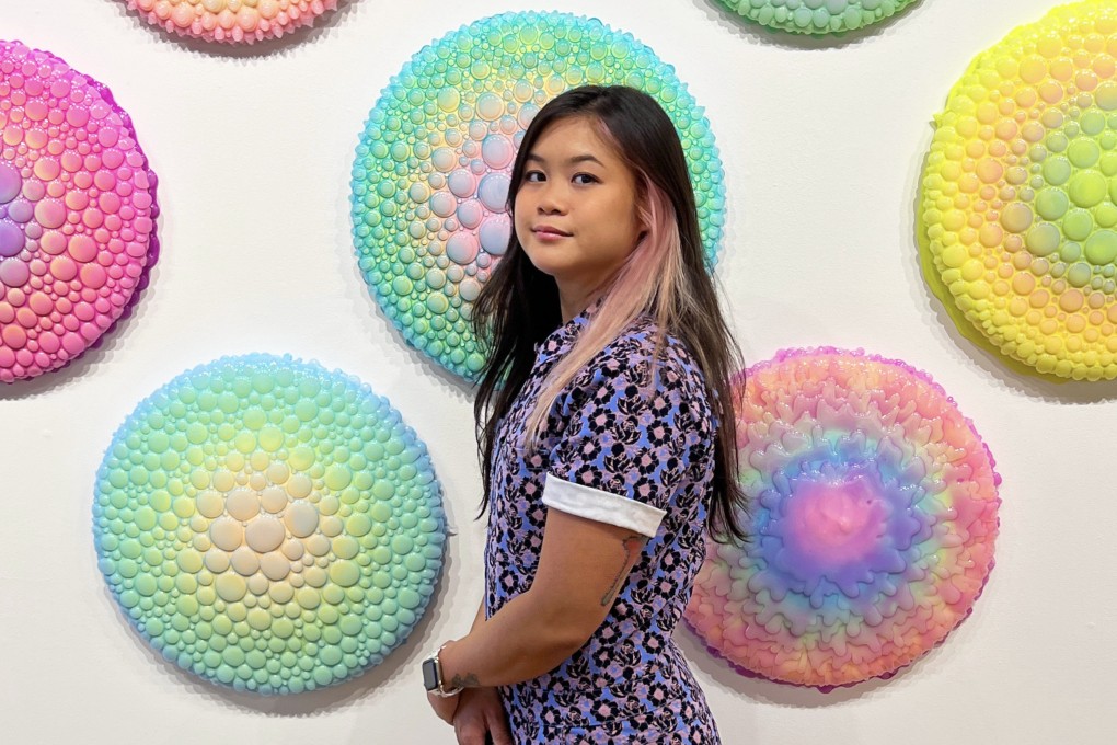 Vietnamese-American artist Dan Lam with some of her trippy sculptures that have helped her become an Instagram sensation. Photo: Tyler Baimbridge