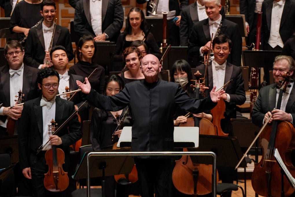 Christoph Eschenbach and the Hong Kong Philharmonic Orchestra receive the applause of the audience at the Hong Kong Cultural Centre Concert Hall on March 31 after their performance of Anton Bruckner’s Symphony No 4. Photo: HK Phil/Ka Lam