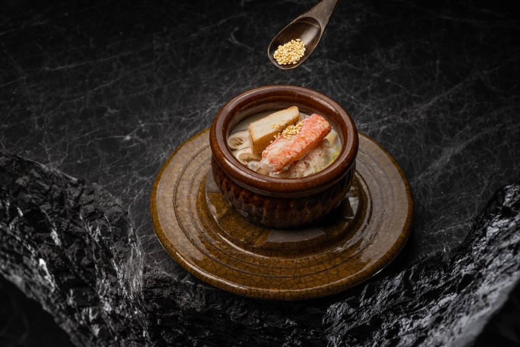 Crab and soy milk pot at Zuicho, a new Japanese restaurant in Macau that serves omakase kappo meals. Photos: Zuicho