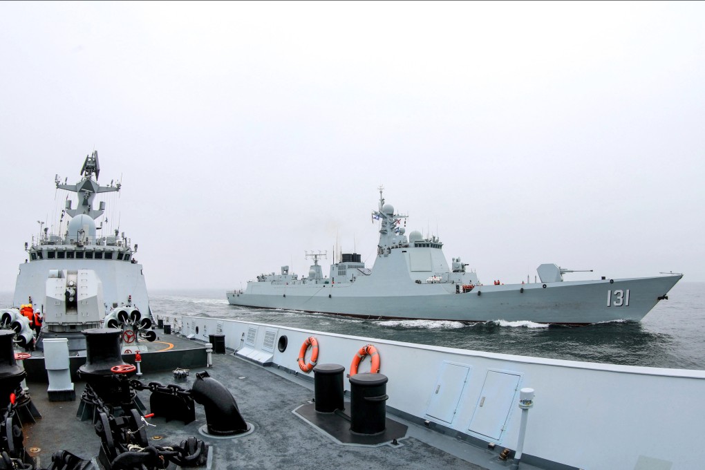 The PLA’s Eastern Theatre Command sent three warships for a drill in the East China Sea in response to Taiwanese President Tsai Ing-wen’s transit through the United States. Photo: Weibo