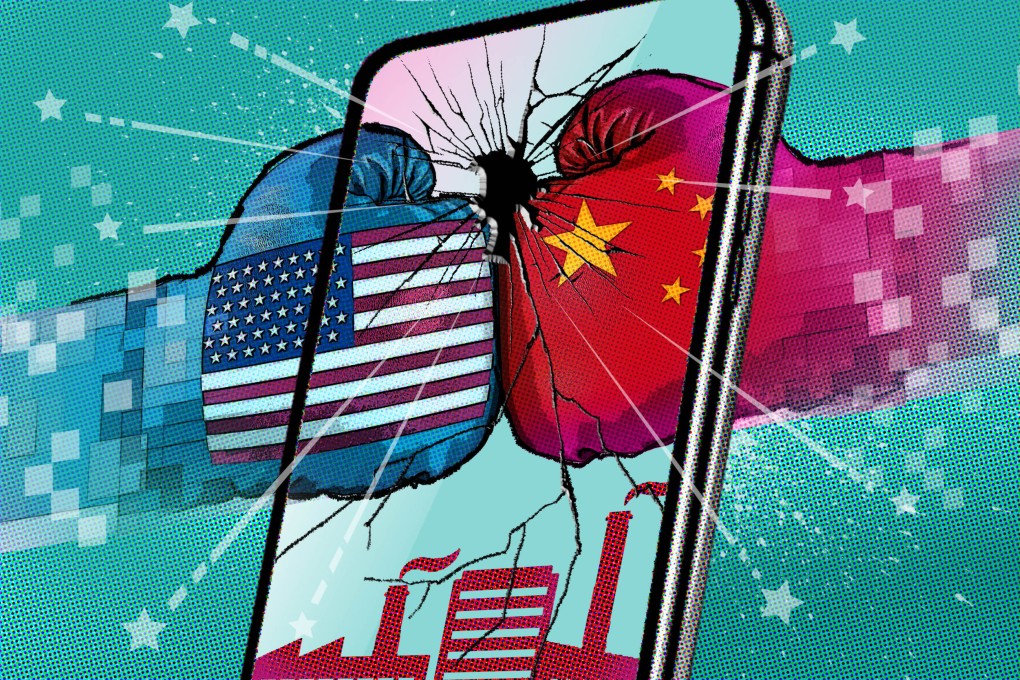 China’s mobile phone industry is caught in the middle of a tech war that has seen the US and its allies ban exports of semiconductors used to power advanced smartphones. Illustration: Henry Wong