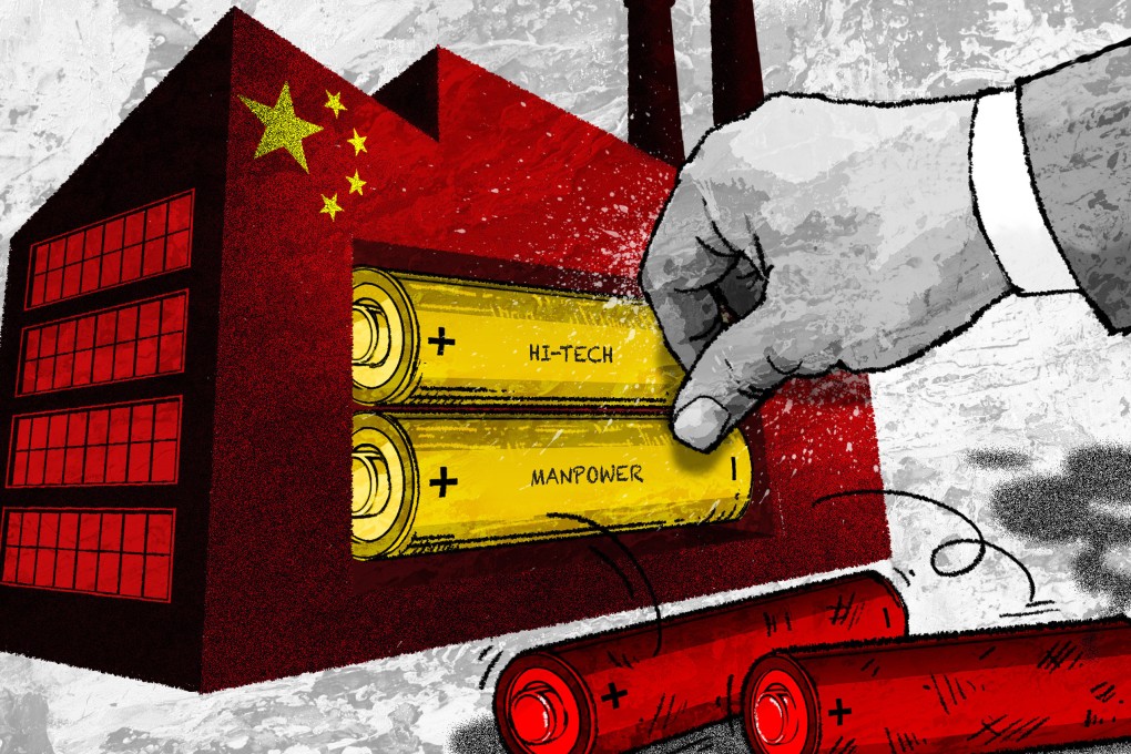 Demographic and societal changes have created a shortage of skilled blue-collar workers in China. Illustration: Henry Wong