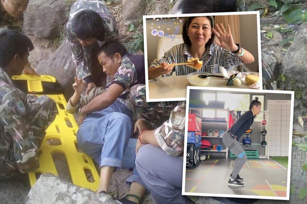 A Chinese woman who lost the baby she was carrying when she was pushed off a cliff in Thailand by her husband can finally stand and walk by herself after four years of treatment. Photo: SCMP composite/The Paper