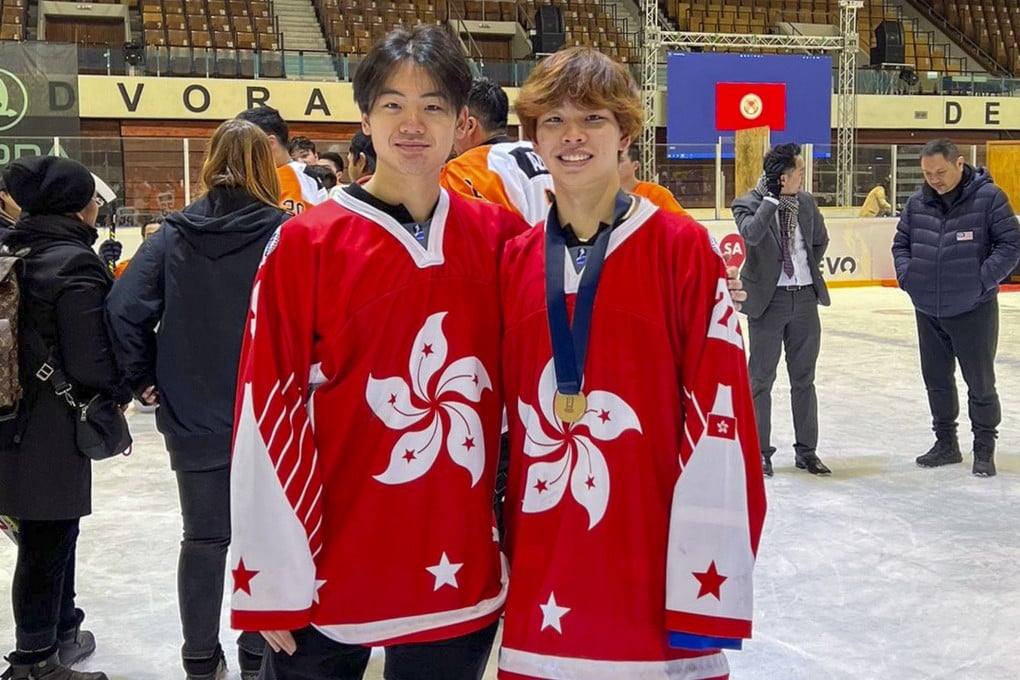Hong Kong ice hockey players Ryan Chu and Yam Yi are concerned about the future of the sport in the city. Photo: Handout