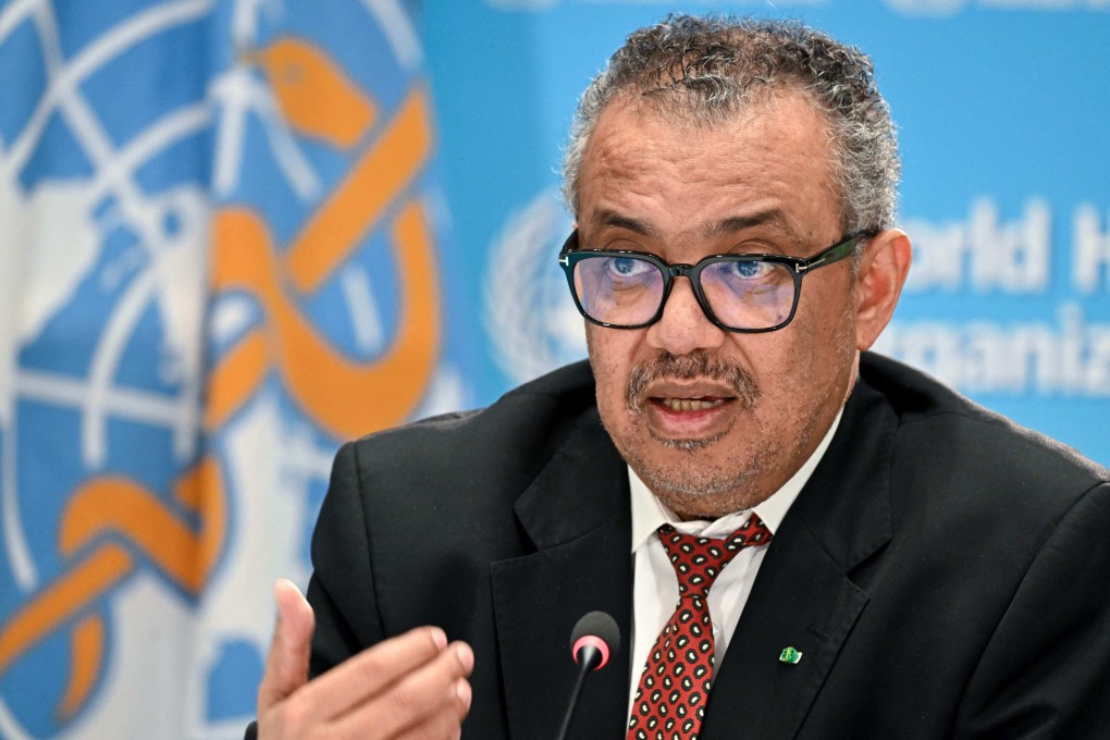 World Health Organization chief Tedros Adhanom Ghebreyesus gives a press conference in Geneva, on Thursday. Photo: AFP